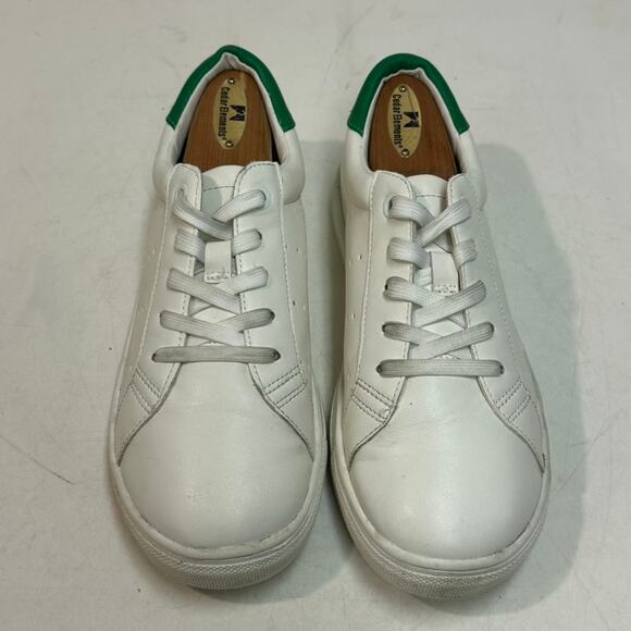 VERY GOOD J. Crew Crew Cuts Saturday Sneakers White Leather Green Big Kids 4 - Picture 3 of 11